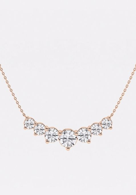 5 ctw Round Lab Grown Diamond Seven Stone Demi Eternity Fashion Necklace