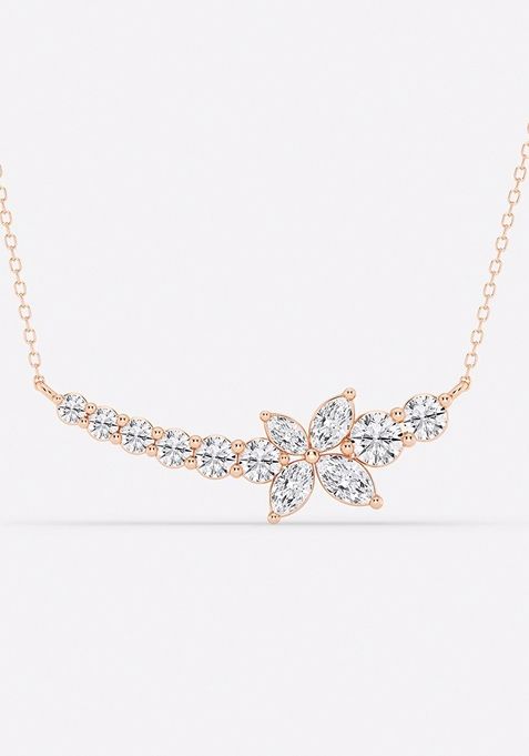 1 2/3 ctw Marquise Lab Grown Diamond Curved Butterfly Fashion Necklace