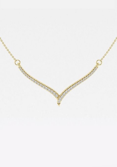 1/6 ctw Round Lab Grown Diamond Petite Chevron Fashion Necklace