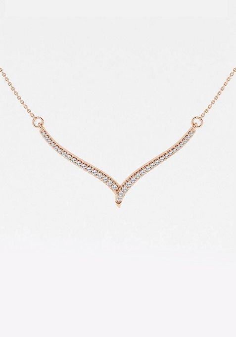 1/6 ctw Round Lab Grown Diamond Petite Chevron Fashion Necklace