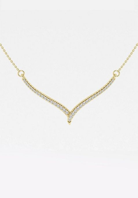 1/6 ctw Round Lab Grown Diamond Petite Chevron Fashion Necklace