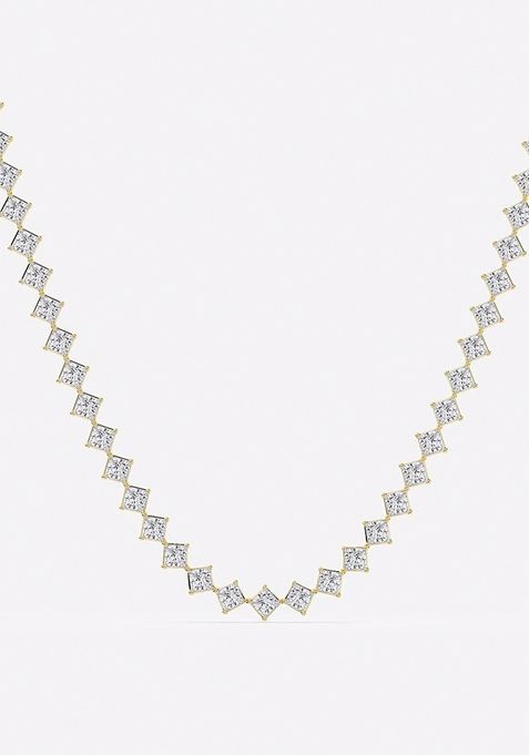 20 ctw Princess Lab Grown Diamond Fashion Necklace