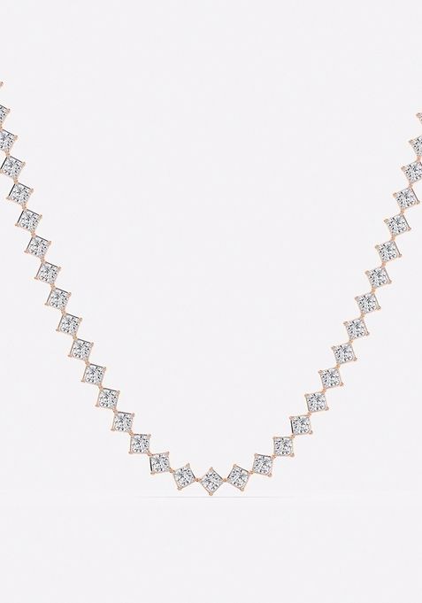 20 ctw Princess Lab Grown Diamond Fashion Necklace