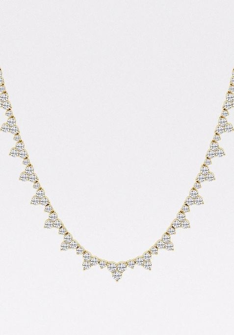 11 1/3 ctw Round Lab Grown Diamond Graduated Bib Fashion Necklace