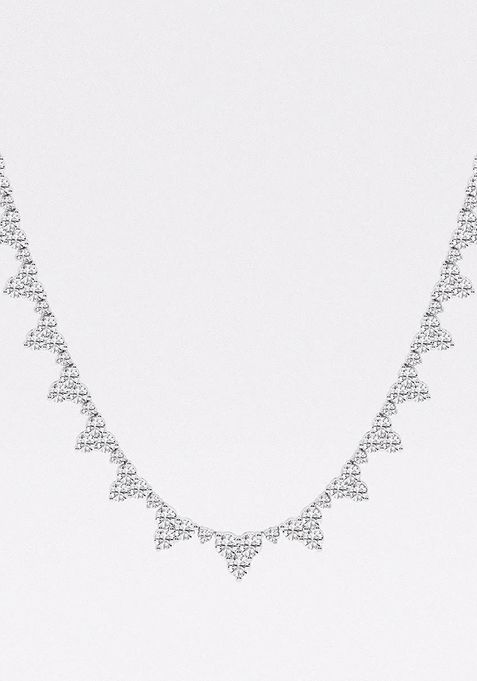 15 ctw Round Lab Grown Diamond Graduated Bib Fashion Necklace