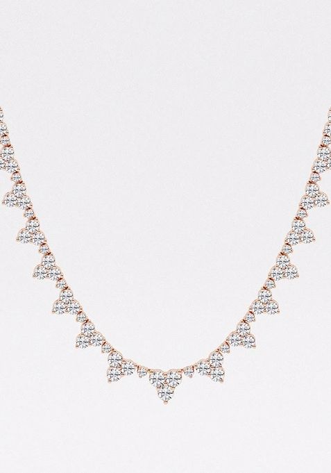 15 ctw Round Lab Grown Diamond Graduated Bib Fashion Necklace