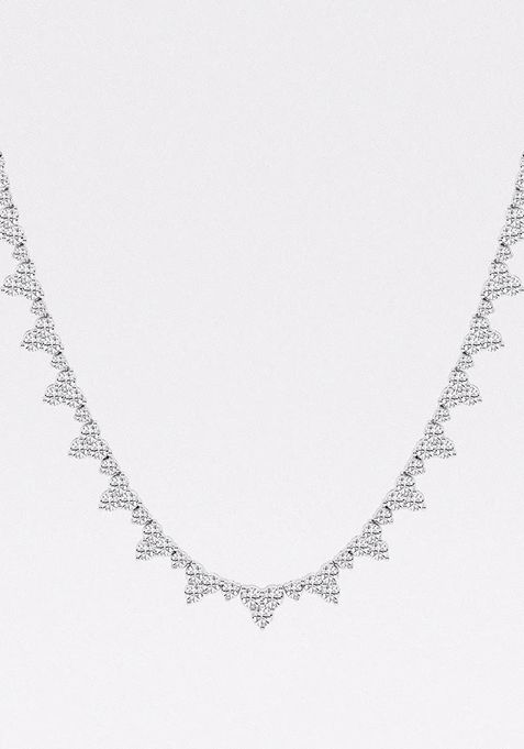 11 1/3 ctw Round Lab Grown Diamond Graduated Bib Fashion Necklace