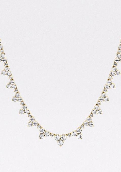 15 ctw Round Lab Grown Diamond Graduated Bib Fashion Necklace