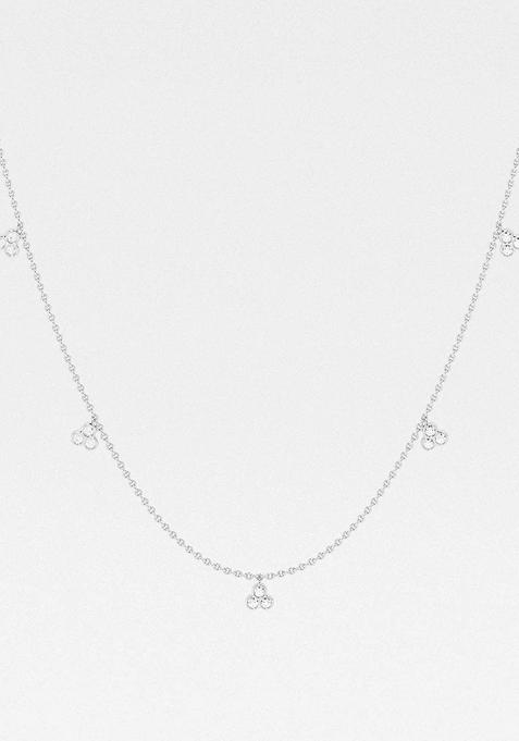 5/8 ctw Round Lab Grown Diamond Dangle Fashion Necklace with Adjustable Chain