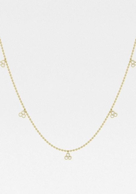 5/8 ctw Round Lab Grown Diamond Dangle Fashion Necklace with Adjustable Chain