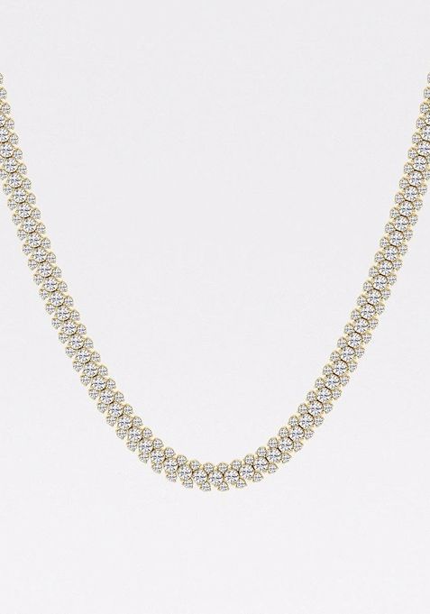 17 ctw Round Lab Grown Diamond Multi row Tennis Necklace