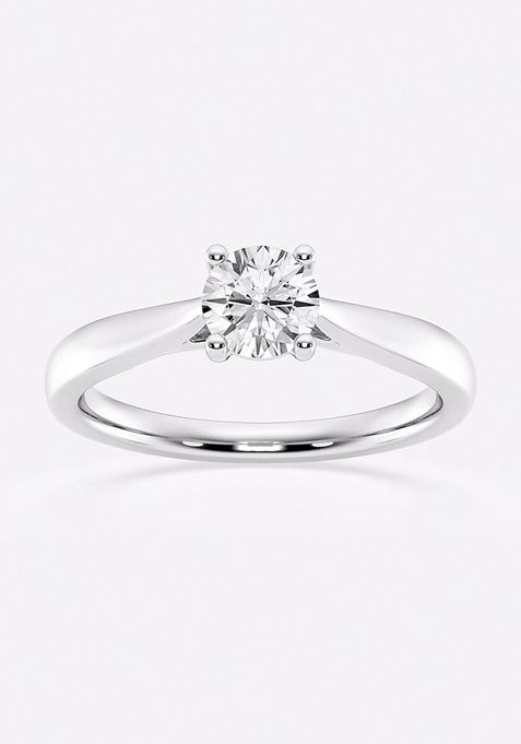 1/2 ctw Round Lab Grown Diamond Trellis Solitaire Engagement Ring