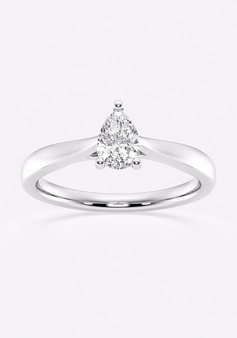 1/2 ctw Pear Lab Grown Diamond Trellis Solitaire Engagement Ring