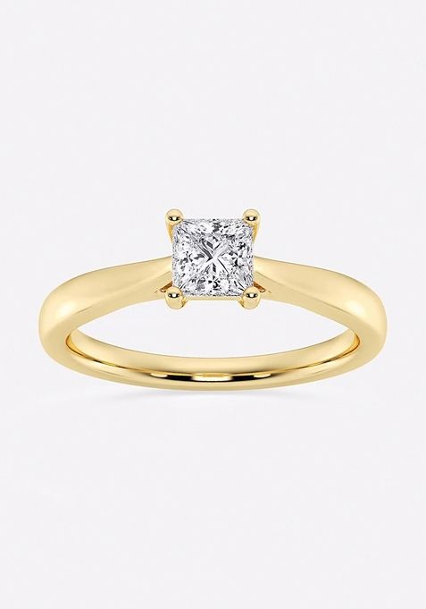 1/2 ctw Princess Lab Grown Diamond Trellis Solitaire Engagement Ring