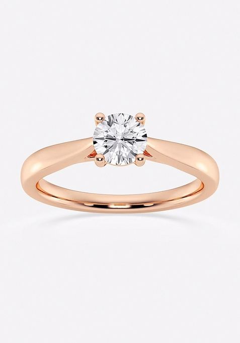 1/2 ctw Round Lab Grown Diamond Trellis Solitaire Engagement Ring