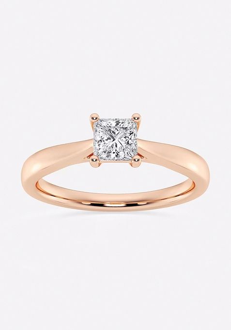 1/2 ctw Princess Lab Grown Diamond Trellis Solitaire Engagement Ring