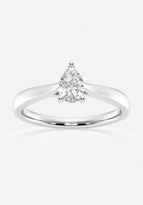 1/2 ctw Pear Lab Grown Diamond Trellis Solitaire Engagement Ring