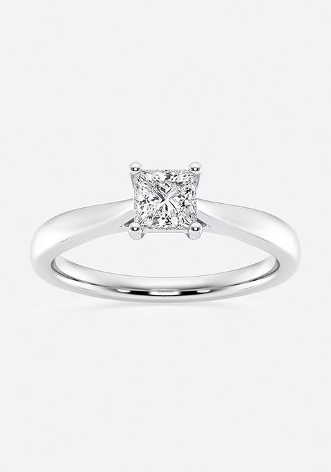 1/2 ctw Princess Lab Grown Diamond Trellis Solitaire Engagement Ring