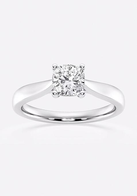 1 ctw Cushion Lab Grown Diamond Trellis Solitaire Engagement Ring