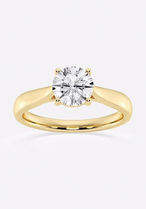 1 ctw Round Lab Grown Diamond Trellis Solitaire Engagement Ring