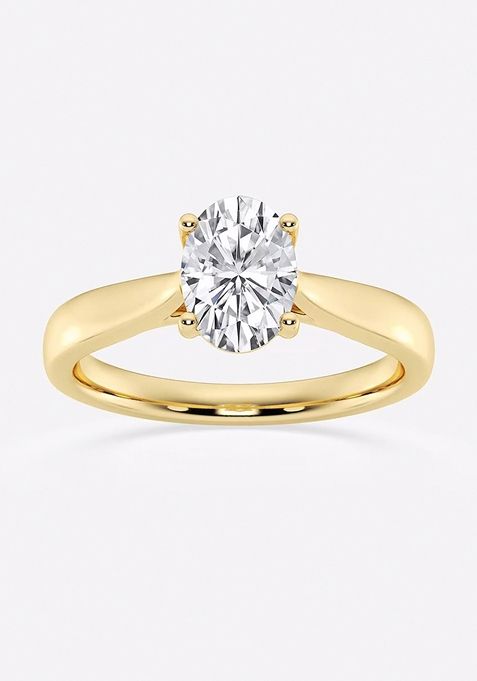 1 ctw Oval Lab Grown Diamond Trellis Solitaire Engagement Ring