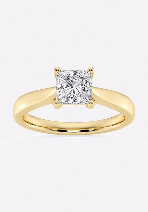 1 ctw Princess Lab Grown Diamond Trellis Solitaire Engagement Ring