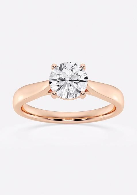 1 ctw Round Lab Grown Diamond Trellis Solitaire Engagement Ring