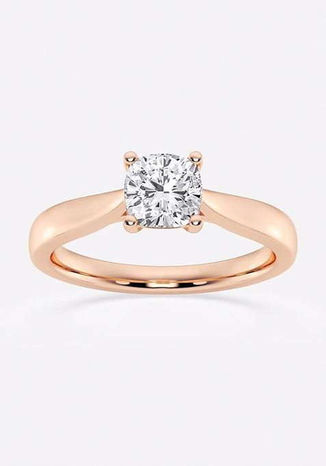 1 ctw Cushion Lab Grown Diamond Trellis Solitaire Engagement Ring