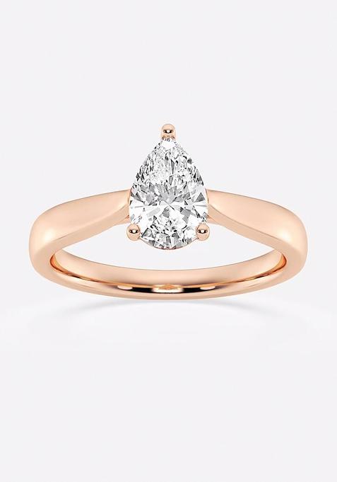 1 ctw Pear Lab Grown Diamond Trellis Solitaire Engagement Ring