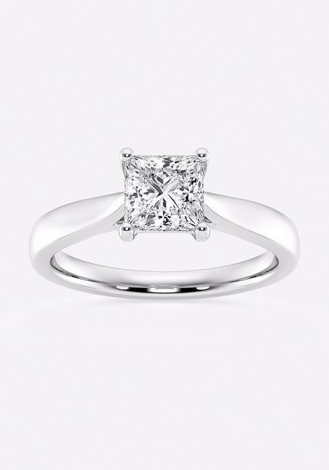 1 ctw Princess Lab Grown Diamond Trellis Solitaire Engagement Ring