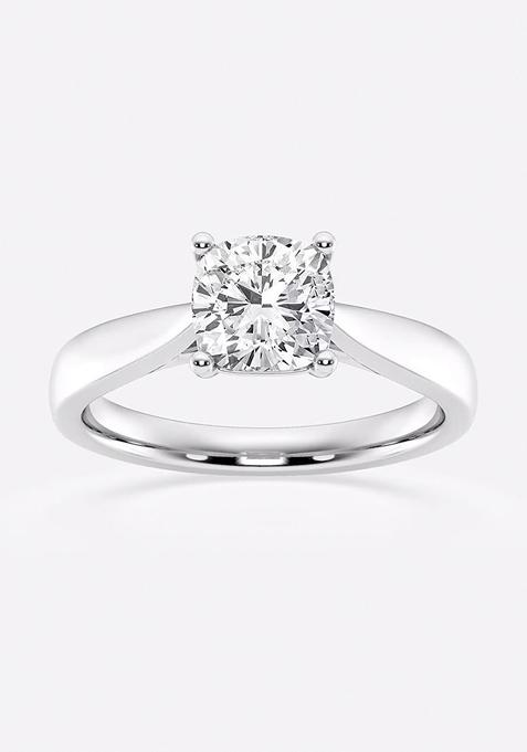 1 1/2 ctw Cushion Lab Grown Diamond Trellis Solitaire Engagement Ring