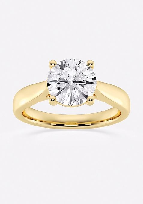 1 1/2 ctw Round Lab Grown Diamond Trellis Solitaire Engagement Ring