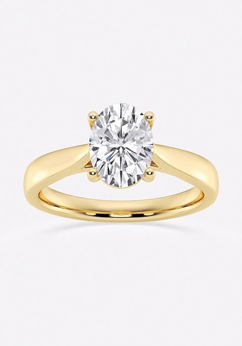 1 1/2 ctw Oval Lab Grown Diamond Trellis Solitaire Engagement Ring