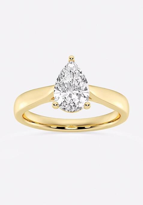 1 1/2 ctw Pear Lab Grown Diamond Trellis Solitaire Engagement Ring