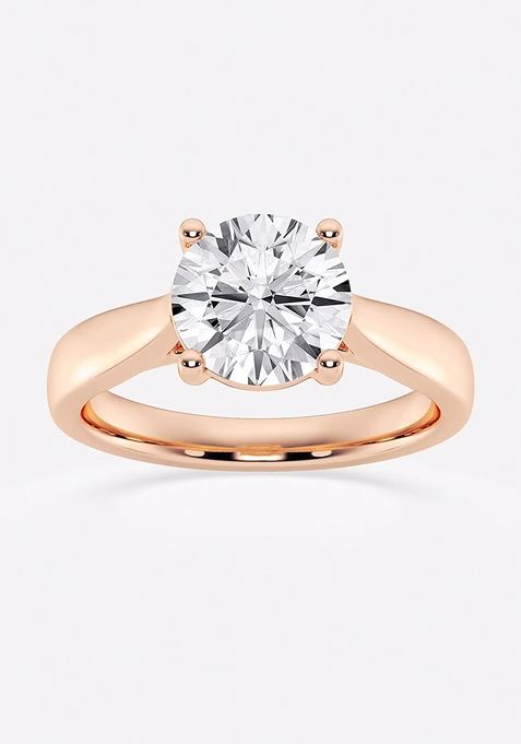 1 1/2 ctw Round Lab Grown Diamond Trellis Solitaire Engagement Ring