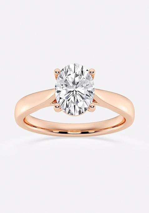 1 1/2 ctw Oval Lab Grown Diamond Trellis Solitaire Engagement Ring