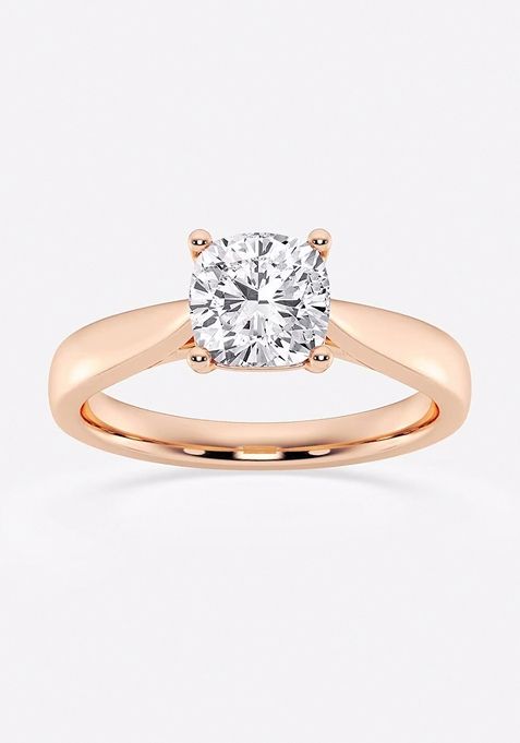 1 1/2 ctw Cushion Lab Grown Diamond Trellis Solitaire Engagement Ring