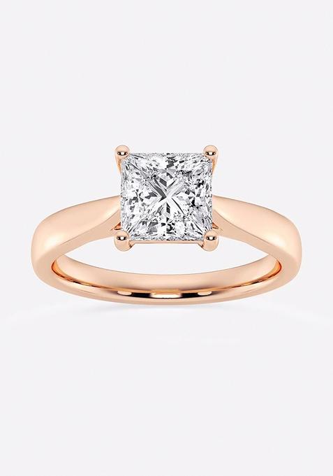 1 1/2 ctw Princess Lab Grown Diamond Trellis Solitaire Engagement Ring