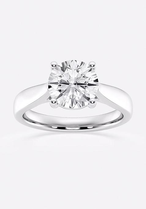 1 1/2 ctw Round Lab Grown Diamond Trellis Solitaire Engagement Ring