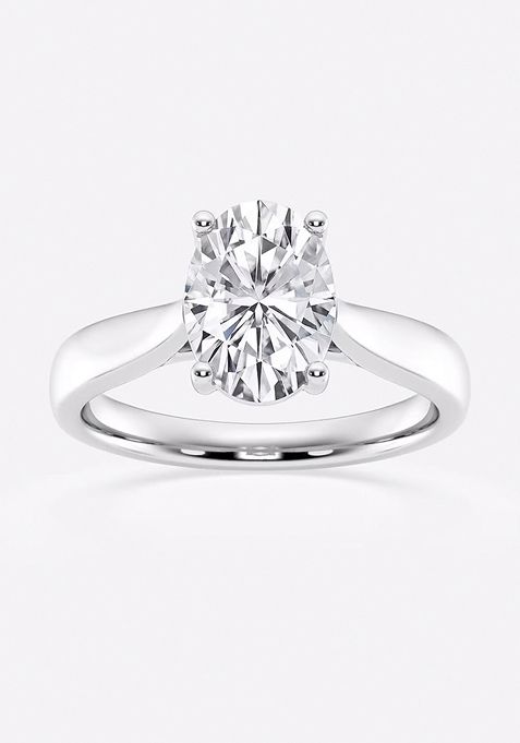 2 ctw Oval Lab Grown Diamond Trellis Solitaire Engagement Ring