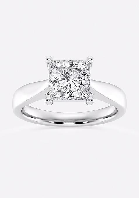 2 ctw Princess Lab Grown Diamond Trellis Solitaire Engagement Ring