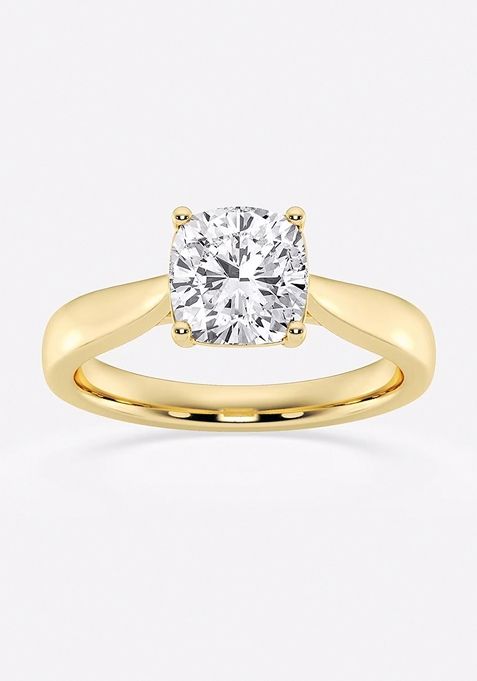 2 ctw Cushion Lab Grown Diamond Trellis Solitaire Engagement Ring