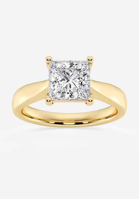 2 ctw Princess Lab Grown Diamond Trellis Solitaire Engagement Ring