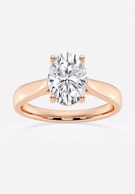 2 ctw Oval Lab Grown Diamond Trellis Solitaire Engagement Ring