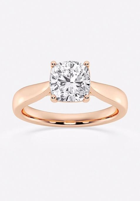 2 ctw Cushion Lab Grown Diamond Trellis Solitaire Engagement Ring