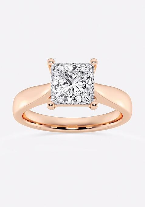 2 ctw Princess Lab Grown Diamond Trellis Solitaire Engagement Ring