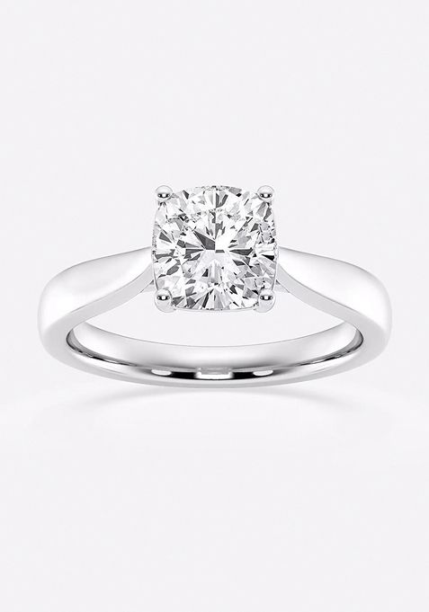 2 ctw Cushion Lab Grown Diamond Trellis Solitaire Engagement Ring