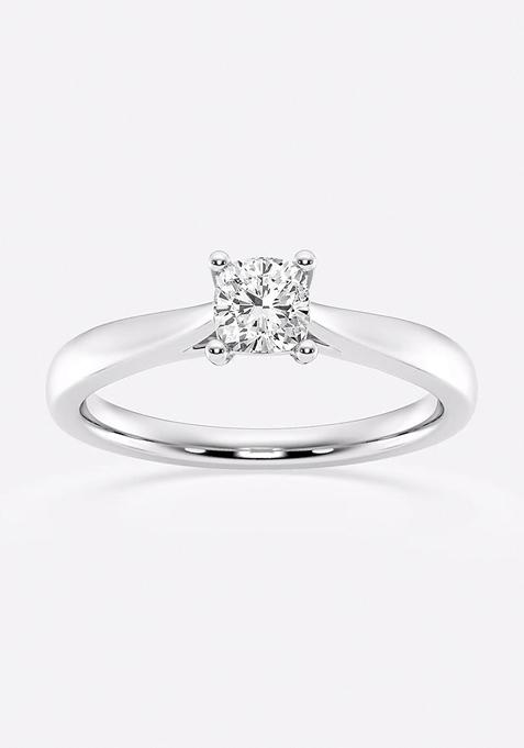 1/2 ctw Cushion Lab Grown Diamond Trellis Solitaire Engagement Ring