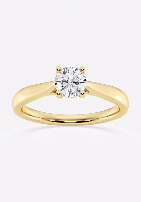 1/2 ctw Round Lab Grown Diamond Trellis Solitaire Engagement Ring