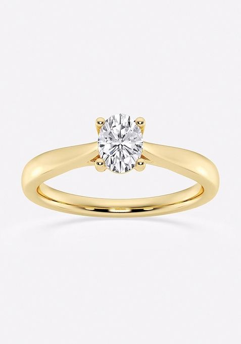 1/2 ctw Oval Lab Grown Diamond Trellis Solitaire Engagement Ring